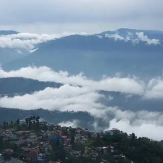 Darjeeling - výhled do údolí na čajové plantáže