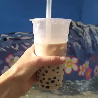 mléčná varianta bubble tea - originál z Taiwanu