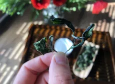 gruzínský čaj - kvalitní sypaný gruzínský bílý čaj - detail čajových lístků