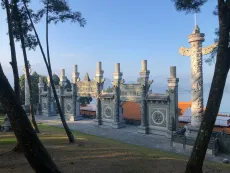 Výhled na Sun moon lake z chrámu - Taiwan