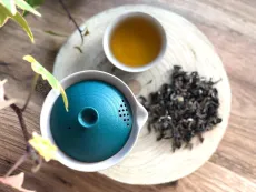 Oriental beauty Vietnam zátiší se šálkem a gaiwanem - kvalitní sypaný oolong z Vietnamu