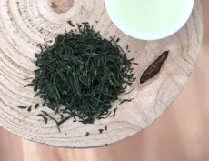 Sencha Hioki Bio - prémiová Sencha - kvalitní sypaný japonský zelený čaj - detail čajových lístků