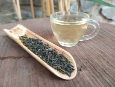 Jasmínový zelený čaj - kvalitní sypaný - detail čajových lístků