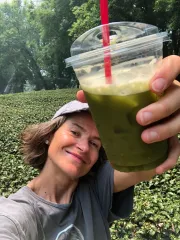 Bohunka z Čajových Bedýnek - ochutnávka ledového práškového čaje z vysokohorského zeleného oolongu - aka matcha z gao shan oolongu na severu Thajska