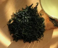 Sejak - prémiový sypaný zelený korejský čaj z ostrova Jeju - detail čajových lístků